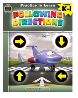 BOOK, PRACTICE TO LEARN, FOLLOWING DIRECTIONS, Gr K-1, TCR8227 ..... Was...$5.95...NOW...$3.50..Qty.30.JPG